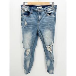 Cello Jeans Women Light Wash Distressed Skinny Jeans Blue Size 11 WV15282-C